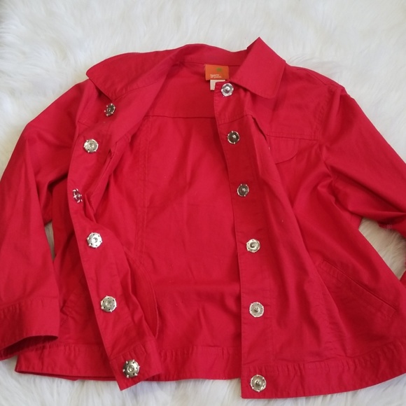 Hearts of Palm red beaded jacket. Size 10 - Picture 8 of 8